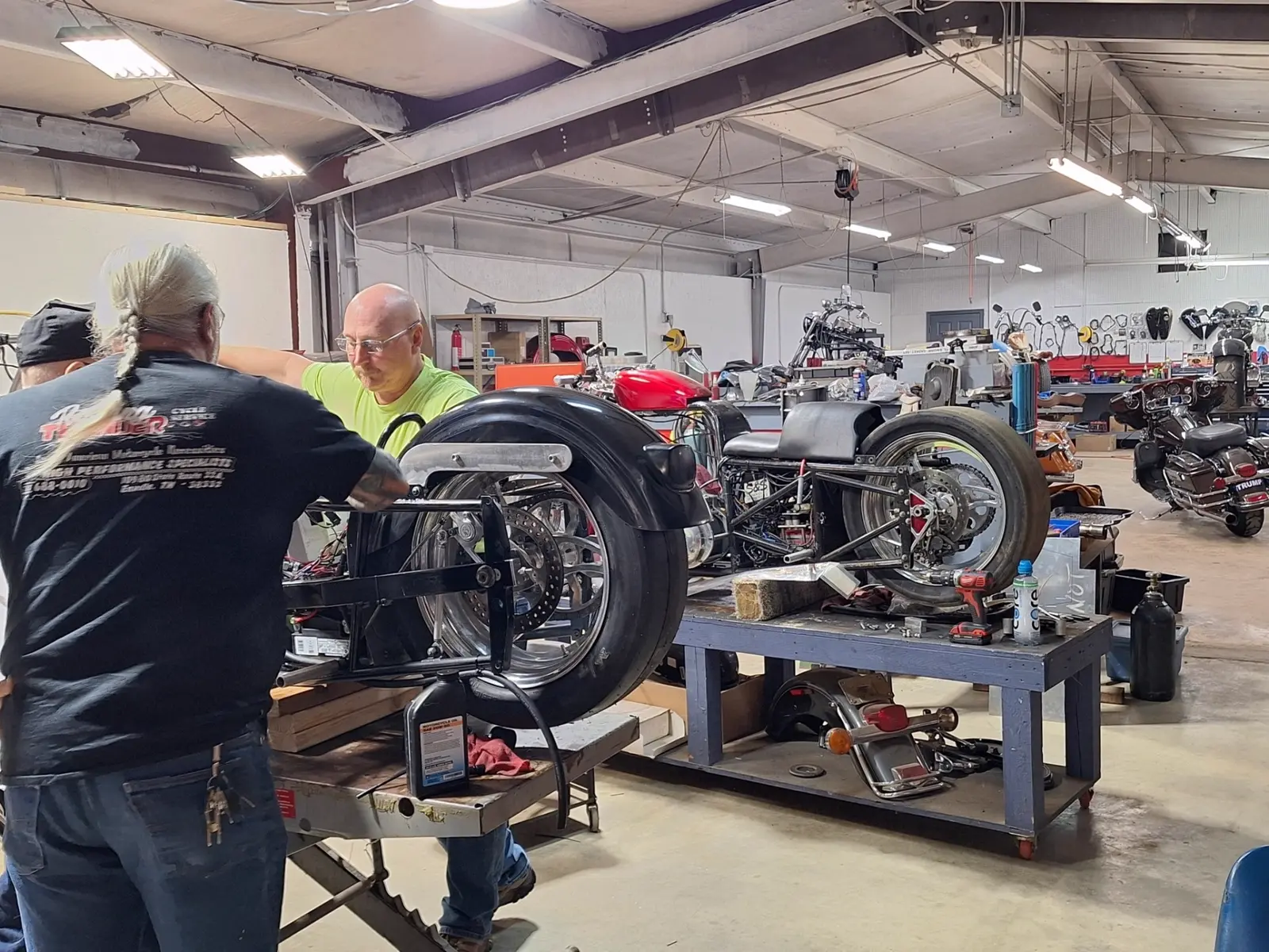 Owner in the Rolling Thunder workshop